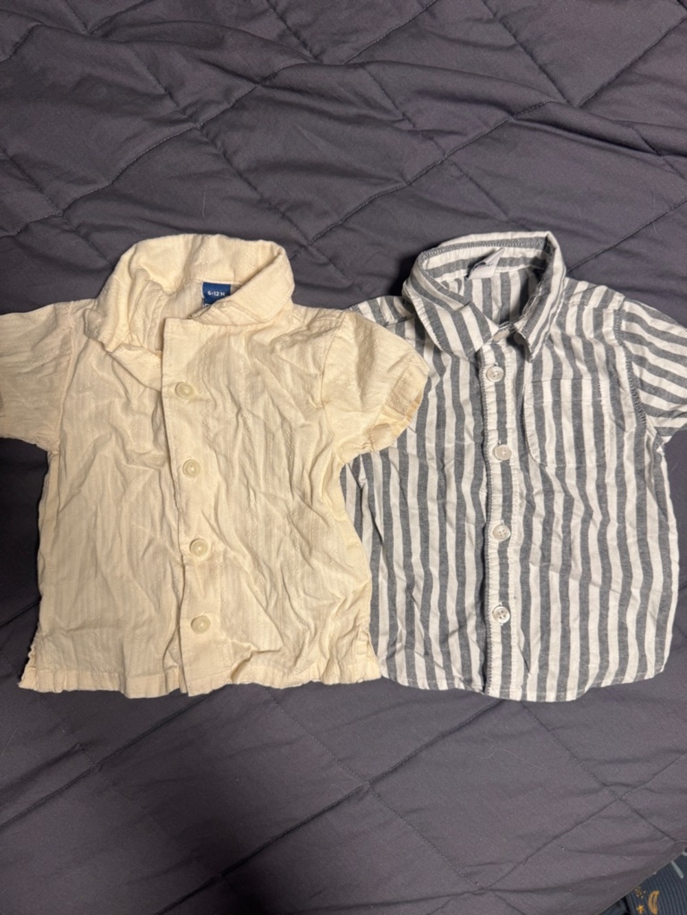 2 Old Navy Short Sleeve Button Down Shirts 6-12M